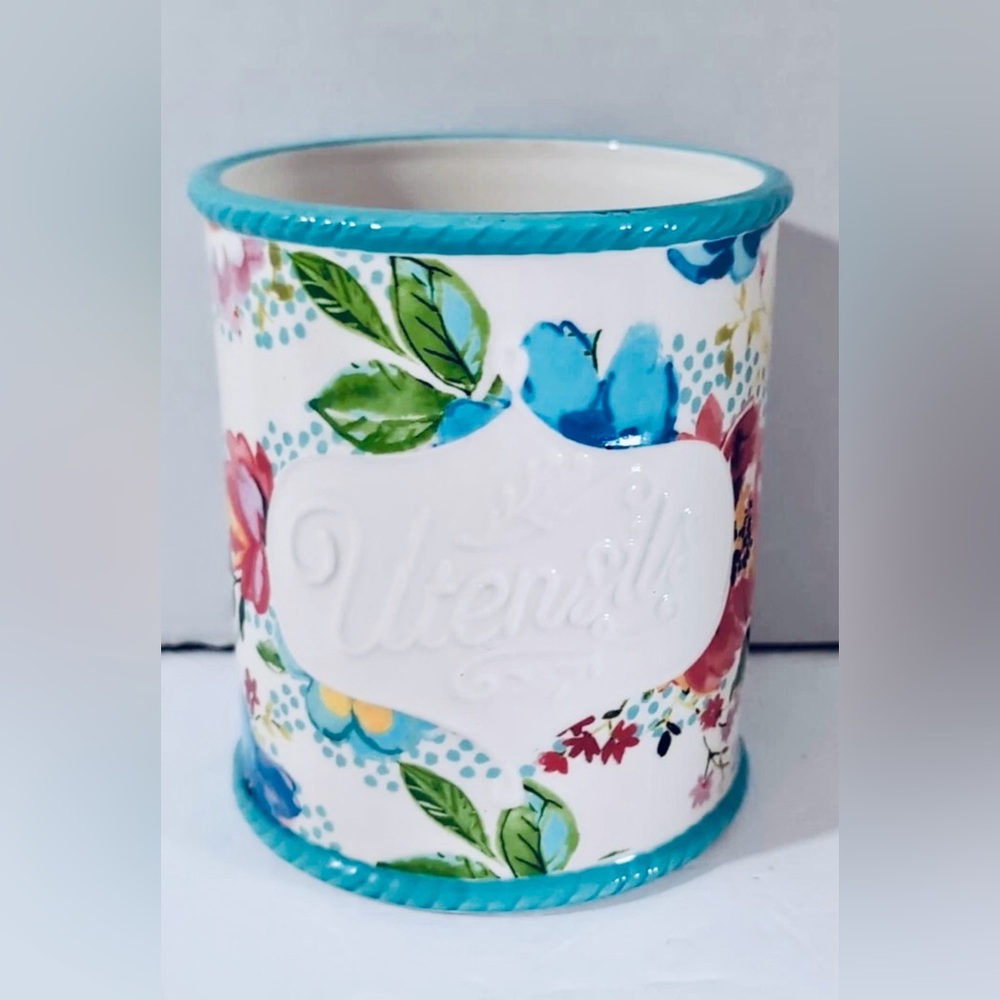 The Pioneer Woman "Melody"/"Floral Medley" Utensil Holder-Blue